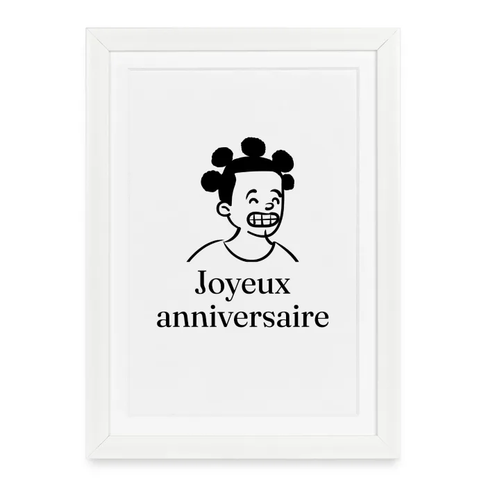 Affiche encadrée personnalisée au prénom, cadeau d’anniversaire