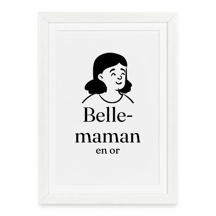 Affiche encadrée personnalisée au prénom, cadeau pour sa belle-mère