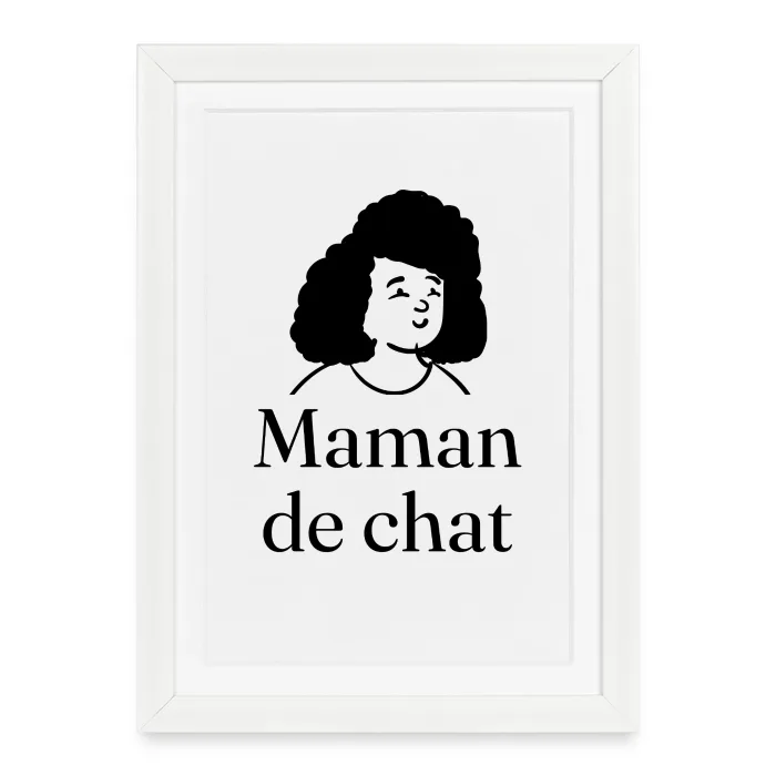 Affiche encadrée personnalisée au prénom, cadeau pour les amoureux des chats