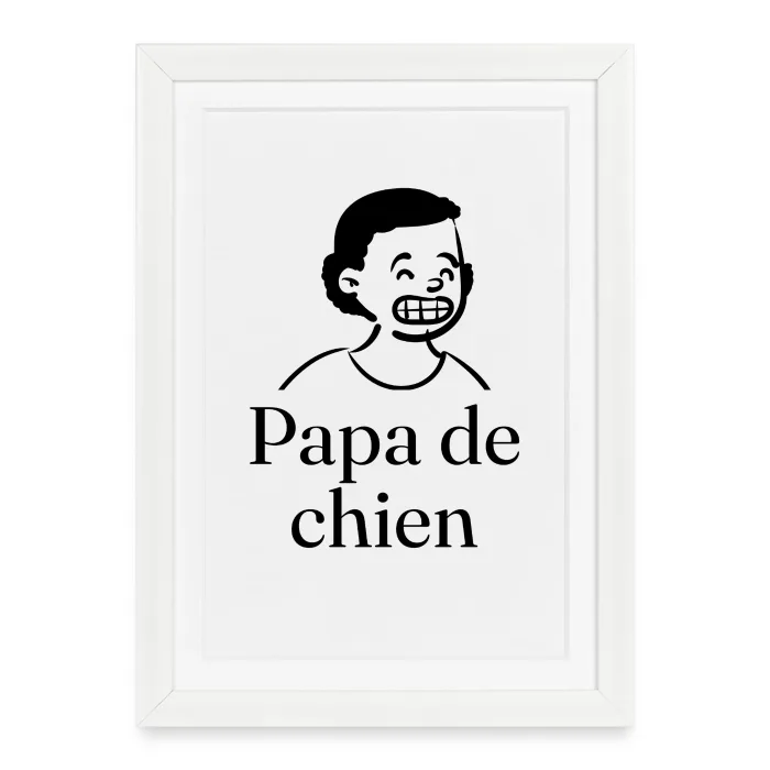 Affiche encadrée personnalisée au prénom, cadeau pour les amoureux des chiens