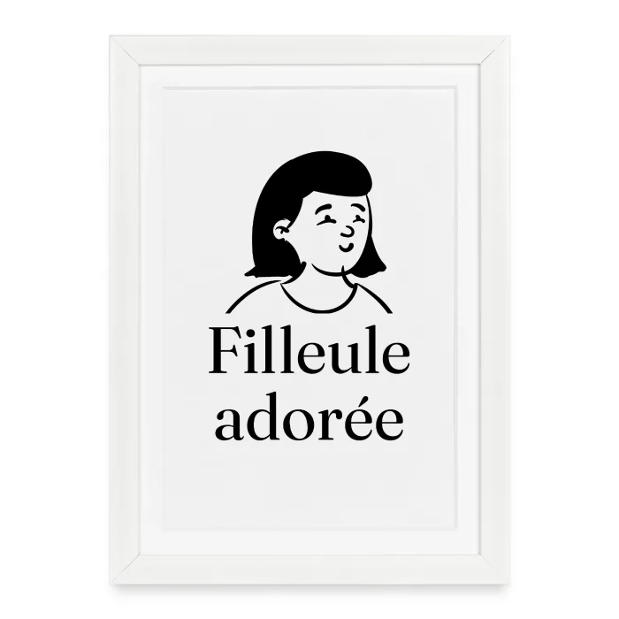 Affiche encadrée personnalisée au prénom, cadeau pour un filleul ou une filleule