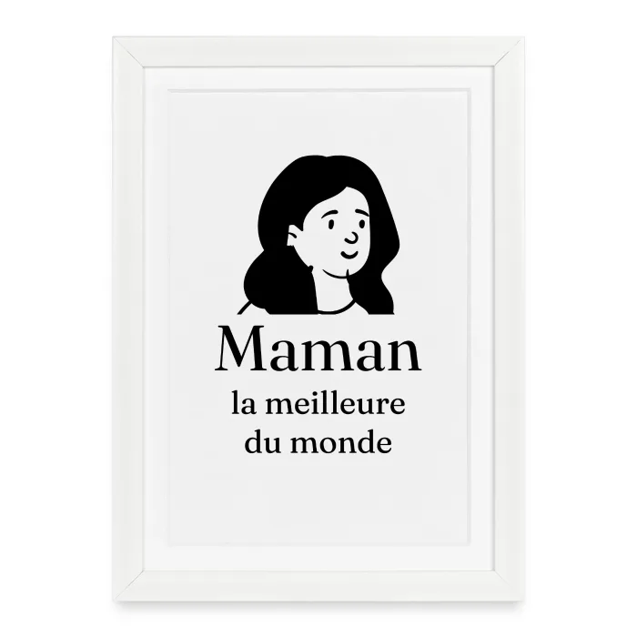 Affiche encadrée personnalisée au prénom, cadeau pour maman