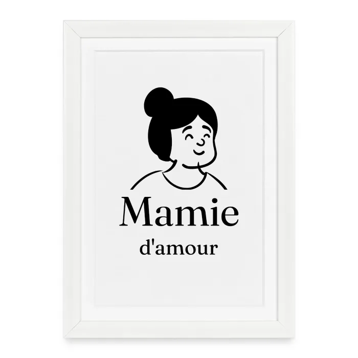 Affiche encadrée personnalisée au prénom, cadeau pour mamie