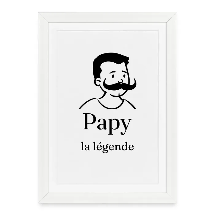 Affiche encadrée personnalisée au prénom, cadeau pour papy