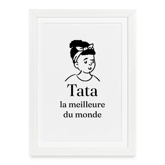 Affiche encadrée personnalisée au prénom, cadeau pour tata