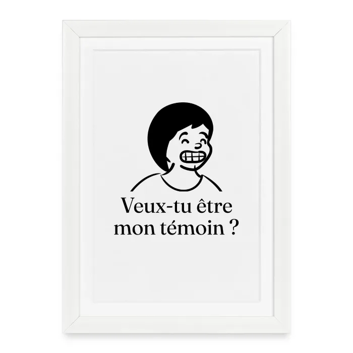 Affiche encadrée personnalisée au prénom, cadeau pour un témoin de mariage