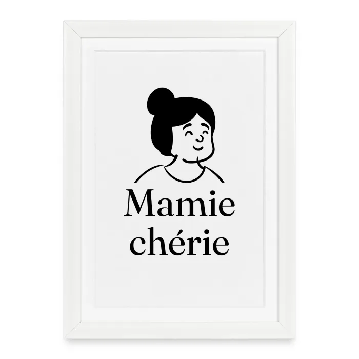 Affiche encadrée personnalisée au prénom, cadeau pour la fête des grands-mères
