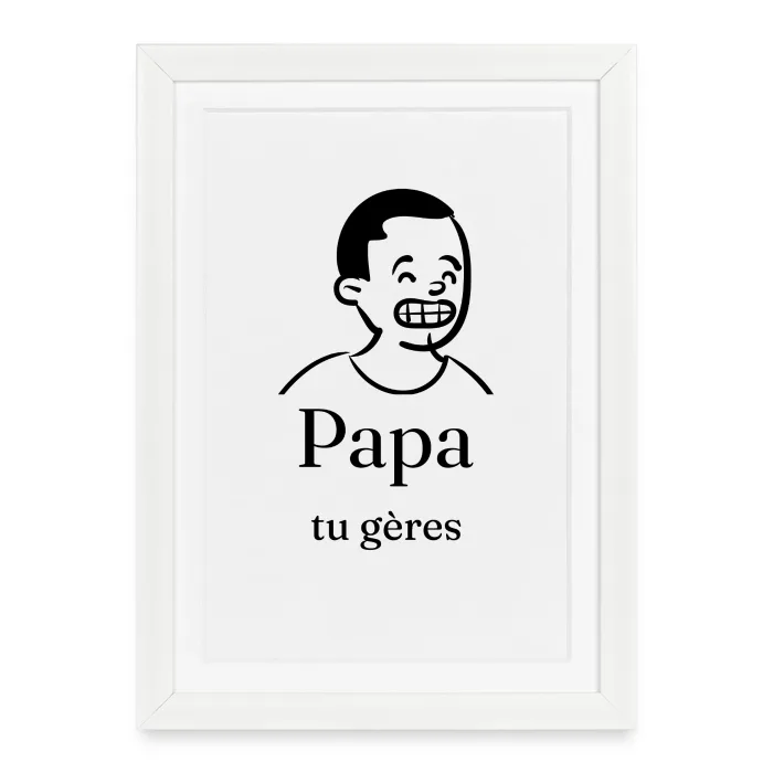 Affiche encadrée personnalisée au prénom, cadeau pour la fête des pères