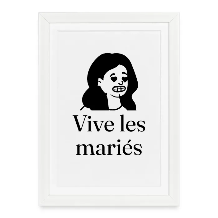 Affiche encadrée personnalisée au prénom, cadeau de mariage