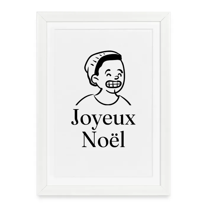 Affiche encadrée personnalisée au prénom, cadeau pour Noël