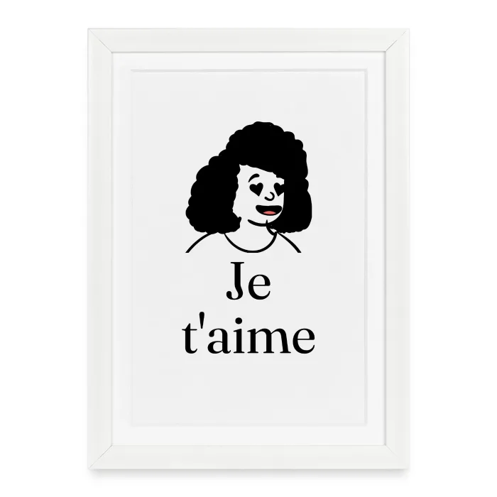 Affiche encadrée personnalisée au prénom, cadeau pour la Saint-Valentin