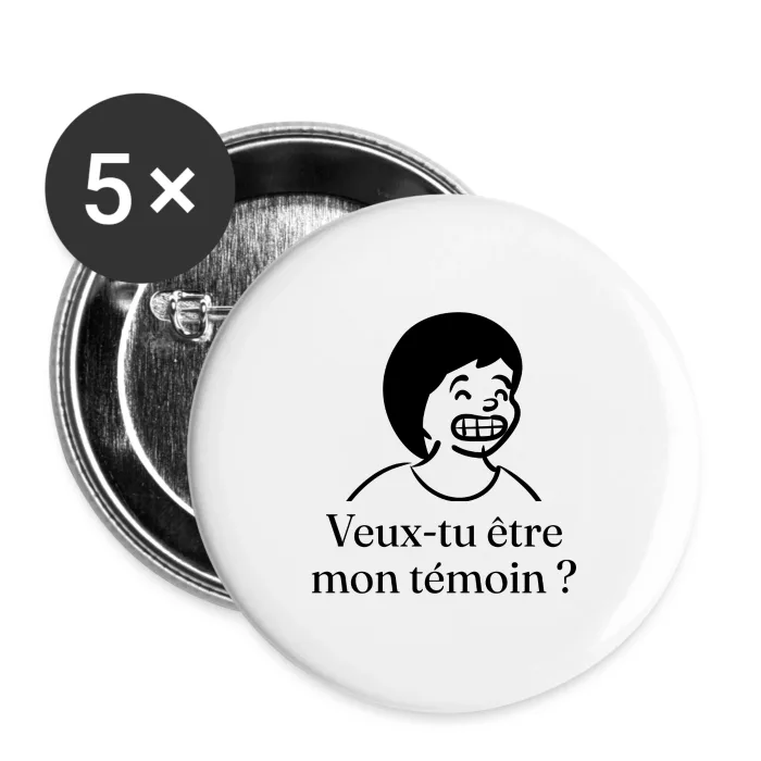 Badges personnalisés au prénom, cadeau pour un témoin de mariage