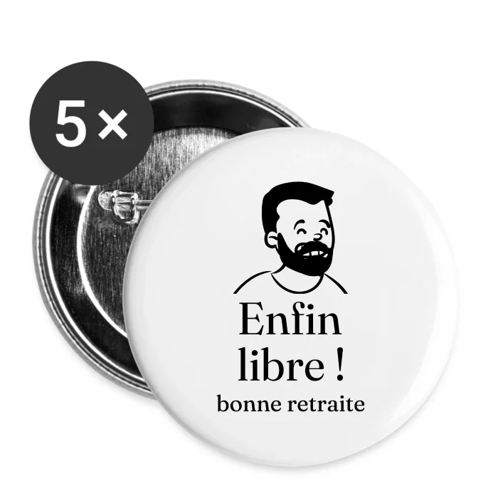 Badges personnalisés au prénom, cadeau pour un départ à la retraite