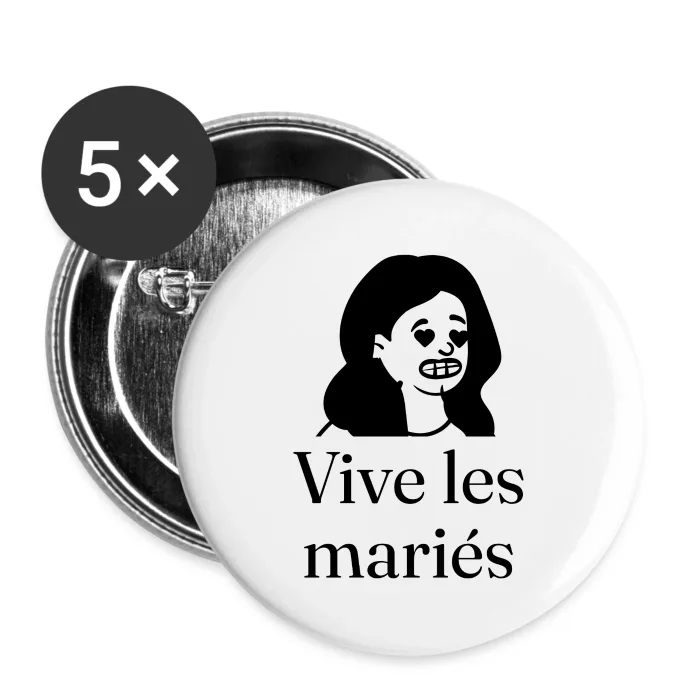 Badges personnalisés au prénom, cadeau de mariage