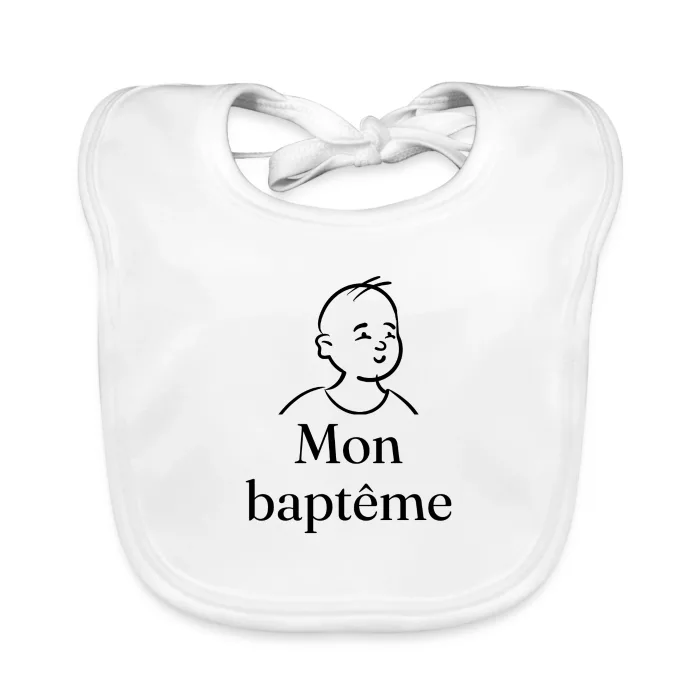 Bavoir bébé personnalisé au prénom, cadeau de baptême