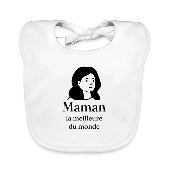 Bavoir bébé personnalisé au prénom, cadeau pour maman