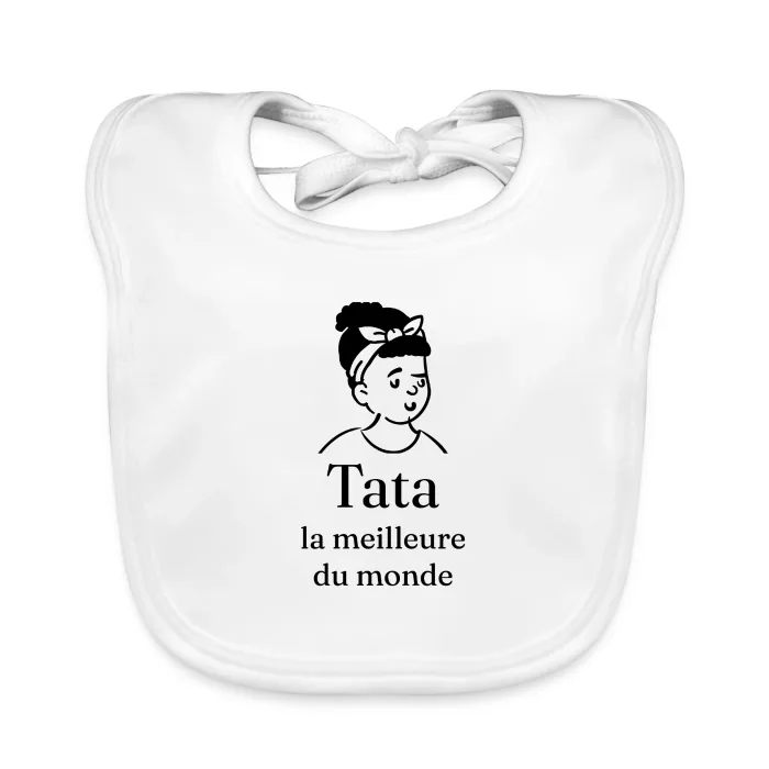 Bavoir bébé personnalisé au prénom, cadeau pour tata
