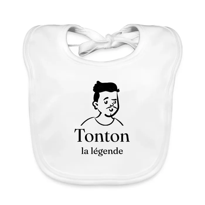 Bavoir bébé personnalisé au prénom, cadeau pour tonton