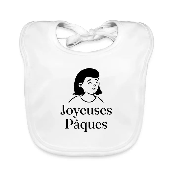 Bavoir bébé personnalisé au prénom, cadeau pour Pâques