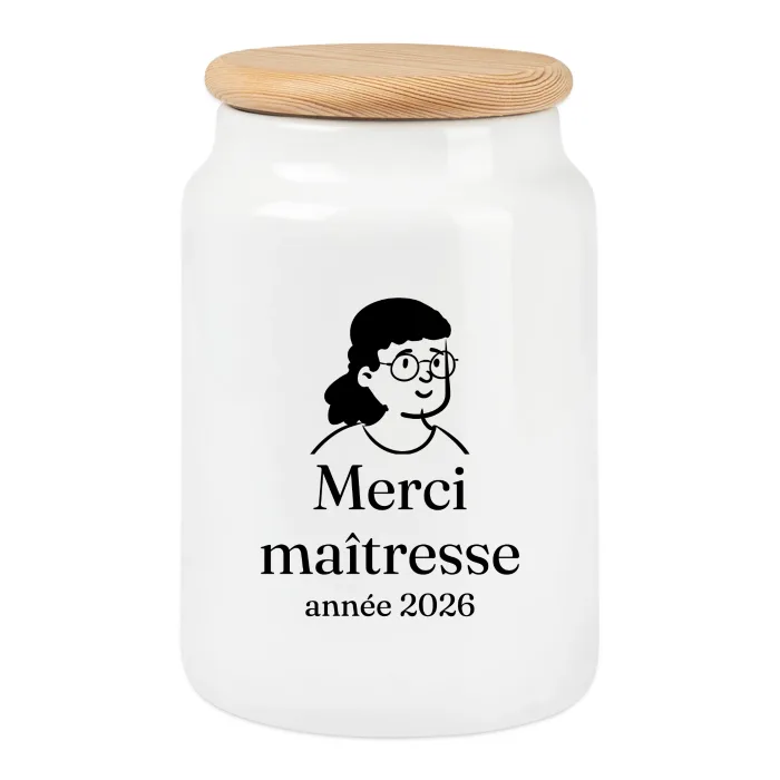 Boîte à biscuits personnalisée au prénom, cadeau pour la maîtresse