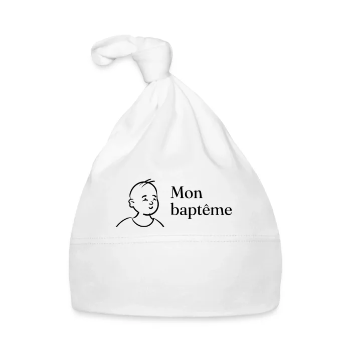 Bonnet bébé personnalisé au prénom, cadeau de baptême