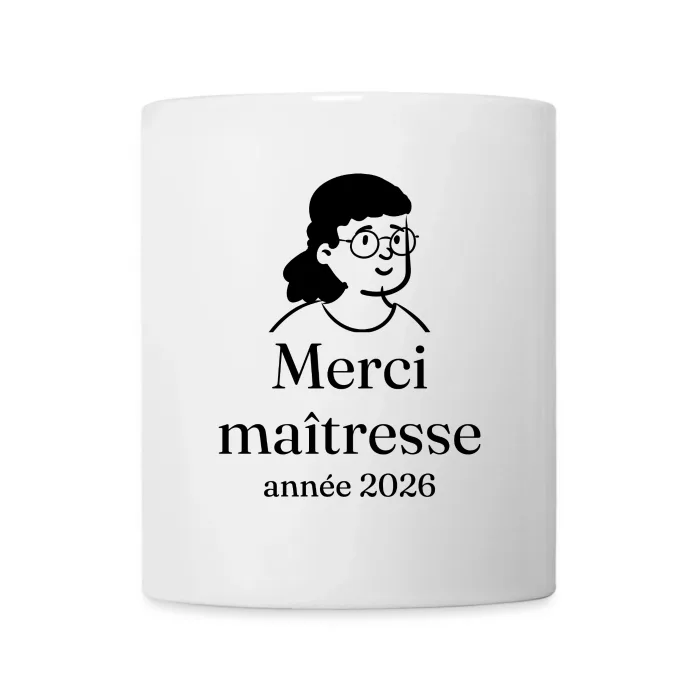 Mug personnalisé au prénom, cadeau pour la maîtresse