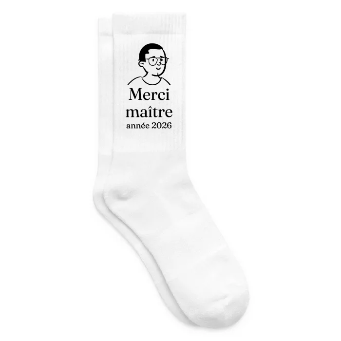 Chaussettes personnalisées au prénom, cadeau pour le maître