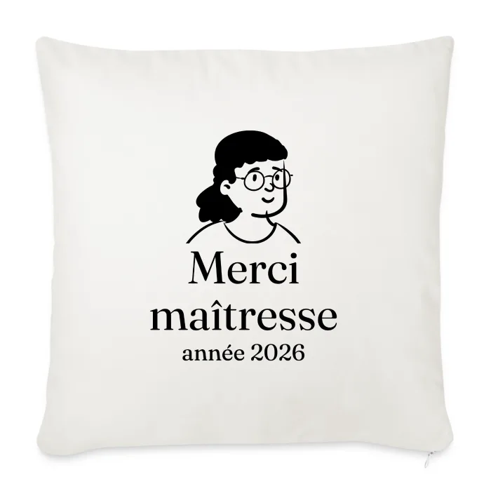 Coussin personnalisé au prénom, cadeau pour la maîtresse