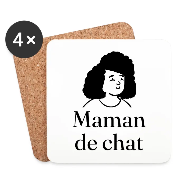 Dessous de verre personnalisés au prénom, cadeau pour les amoureux des chats