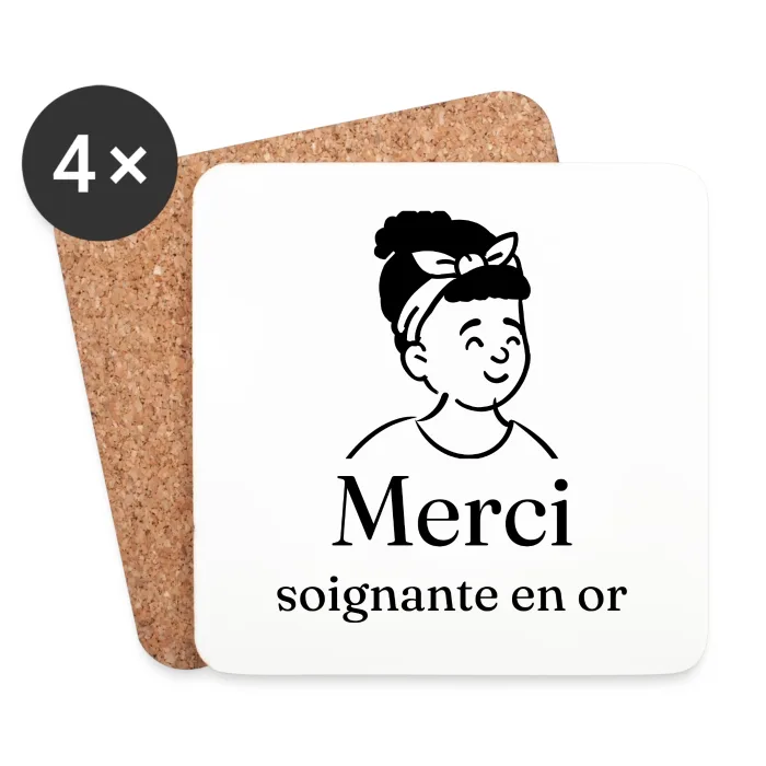 Dessous de verre personnalisés au prénom, cadeau pour infirmières et soignants