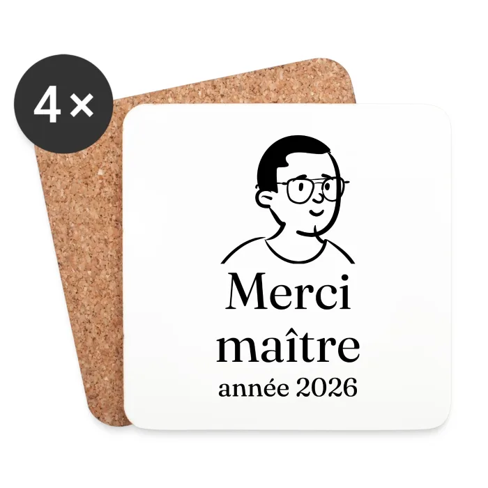 Dessous de verre personnalisés au prénom, cadeau pour le maître