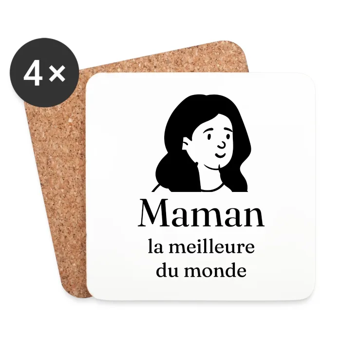 Dessous de verre personnalisés au prénom, cadeau pour maman