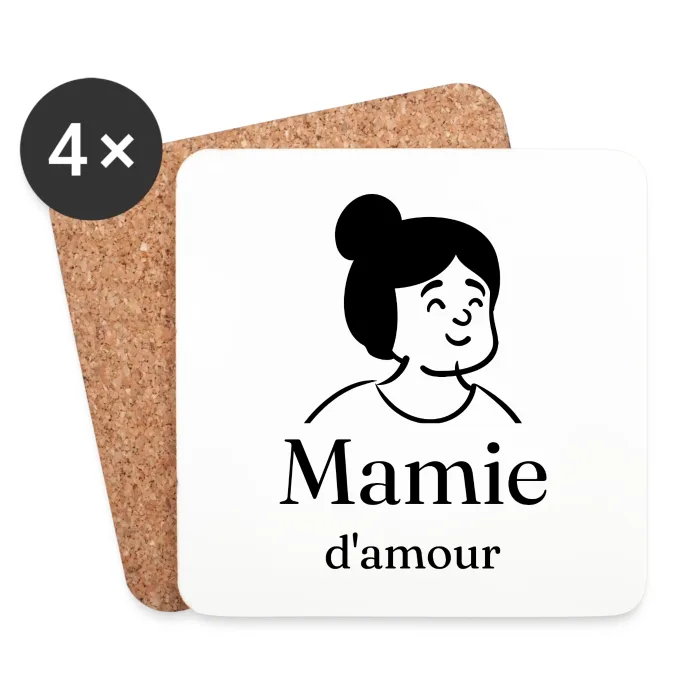 Dessous de verre personnalisés au prénom, cadeau pour mamie