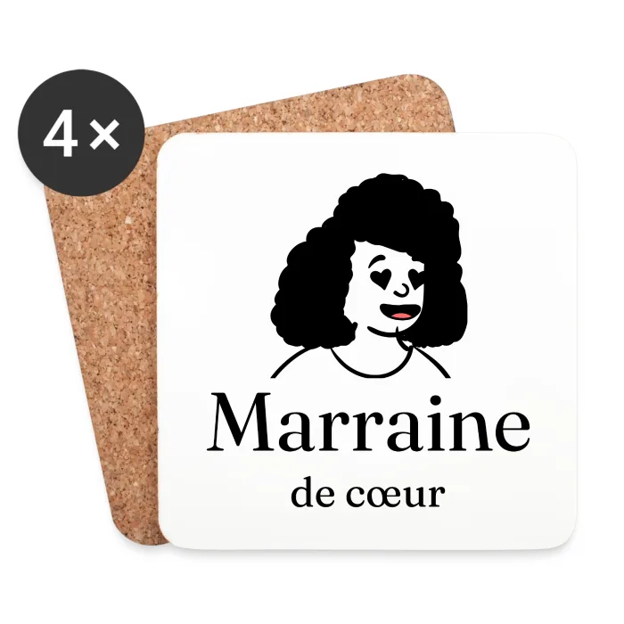 Dessous de verre personnalisés au prénom, cadeau pour sa marraine