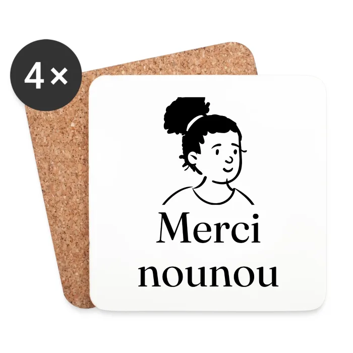 Dessous de verre personnalisés au prénom, cadeau pour la nounou
