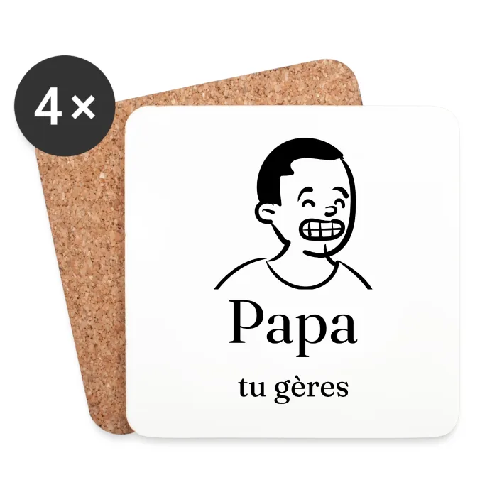 Dessous de verre personnalisés au prénom, cadeau pour papa