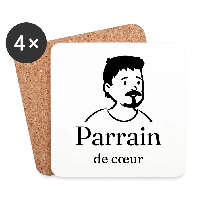 Dessous de verre personnalisés au prénom, cadeau pour son parrain