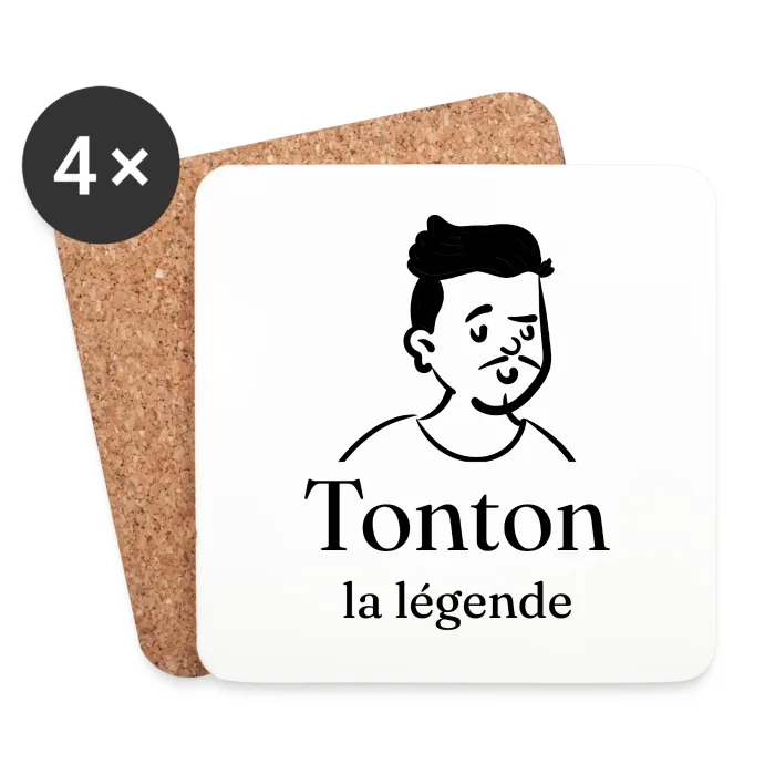 Dessous de verre personnalisés au prénom, cadeau pour tonton