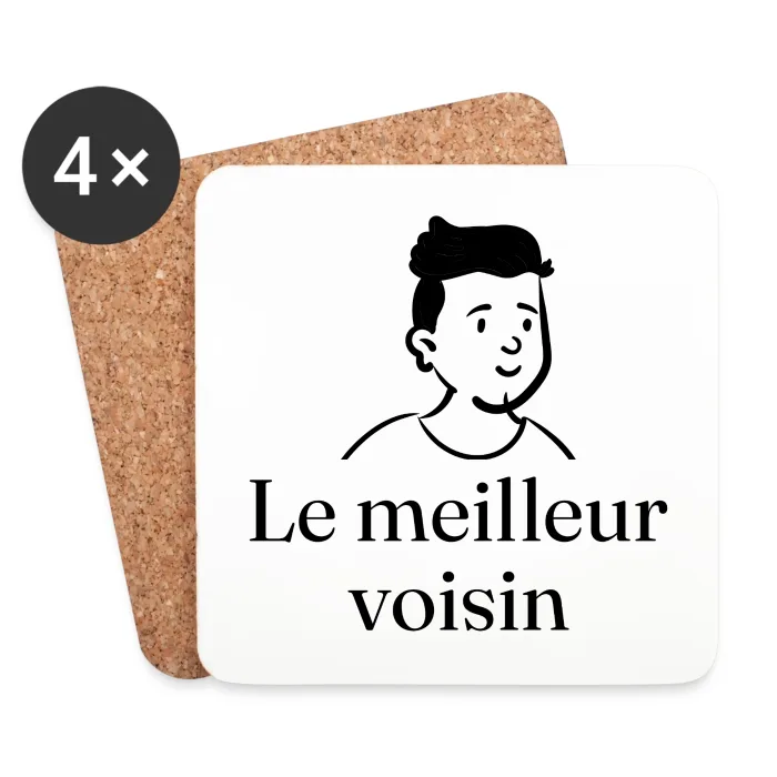 Dessous de verre personnalisés au prénom, cadeau pour un voisin