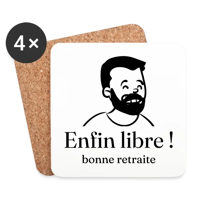 Dessous de verre personnalisés au prénom, cadeau pour un départ à la retraite