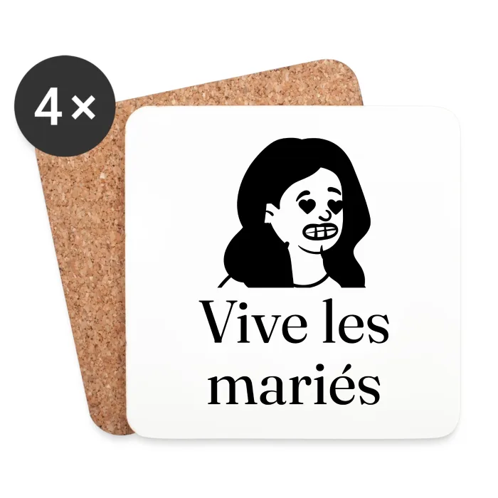 Dessous de verre personnalisés au prénom, cadeau de mariage
