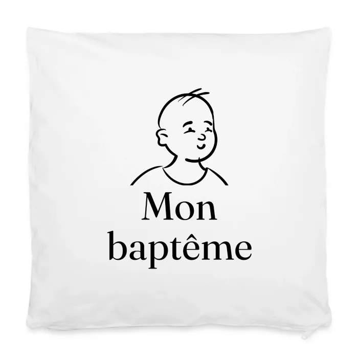Housse de coussin personnalisée au prénom, cadeau de baptême