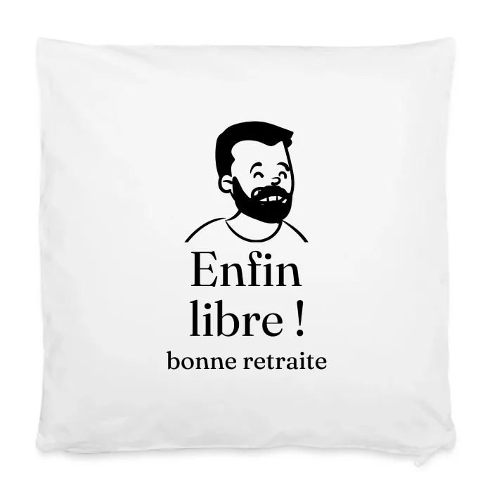 Housse de coussin personnalisée au prénom, cadeau pour un départ à la retraite