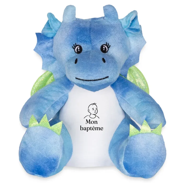 Peluche dragon personnalisée au prénom, cadeau de baptême