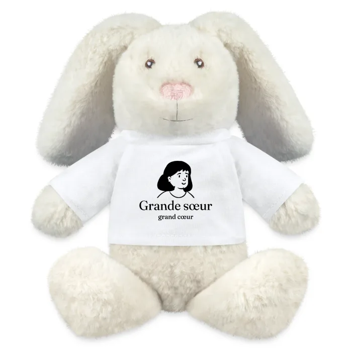Peluche lapin personnalisée au prénom, cadeau pour sa sœur