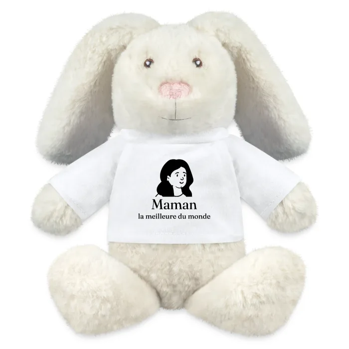 Peluche lapin personnalisée au prénom, cadeau pour la fête des mères