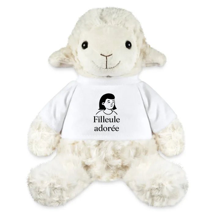 Peluche mouton personnalisée au prénom, cadeau pour un filleul ou une filleule