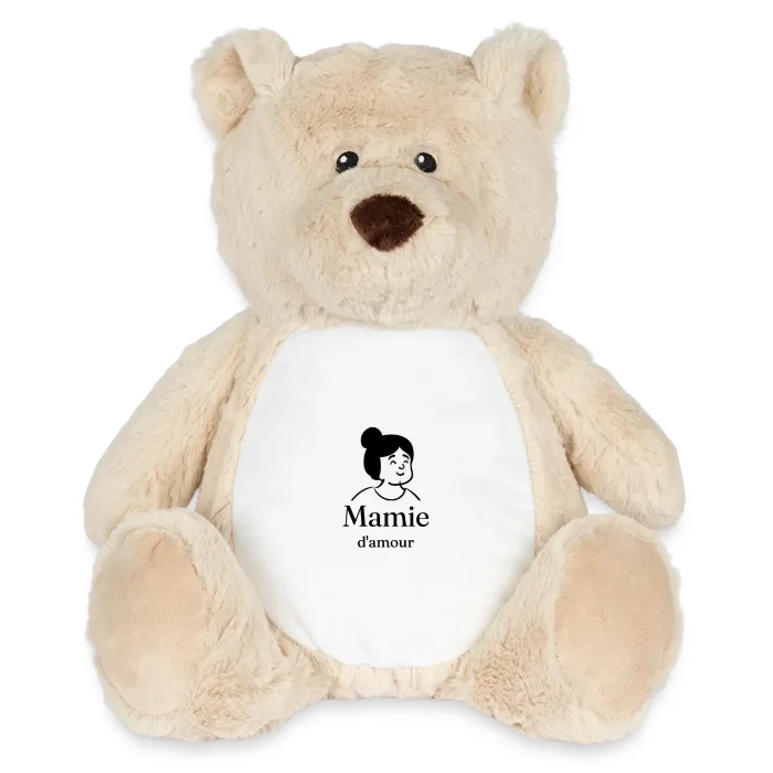 Peluche ourson personnalisée au prénom, cadeau pour mamie