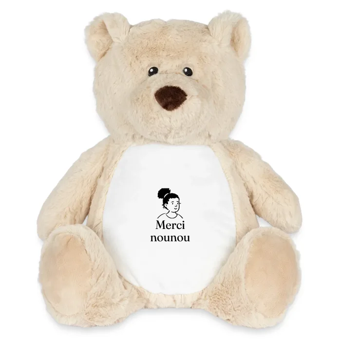 Peluche ourson personnalisée au prénom, cadeau pour la nounou