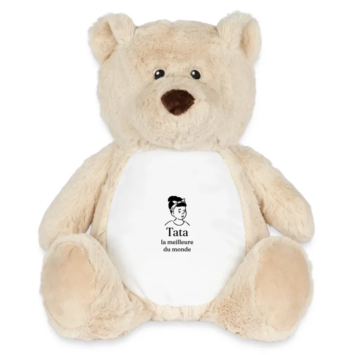 Peluche ourson personnalisée au prénom, cadeau pour tata